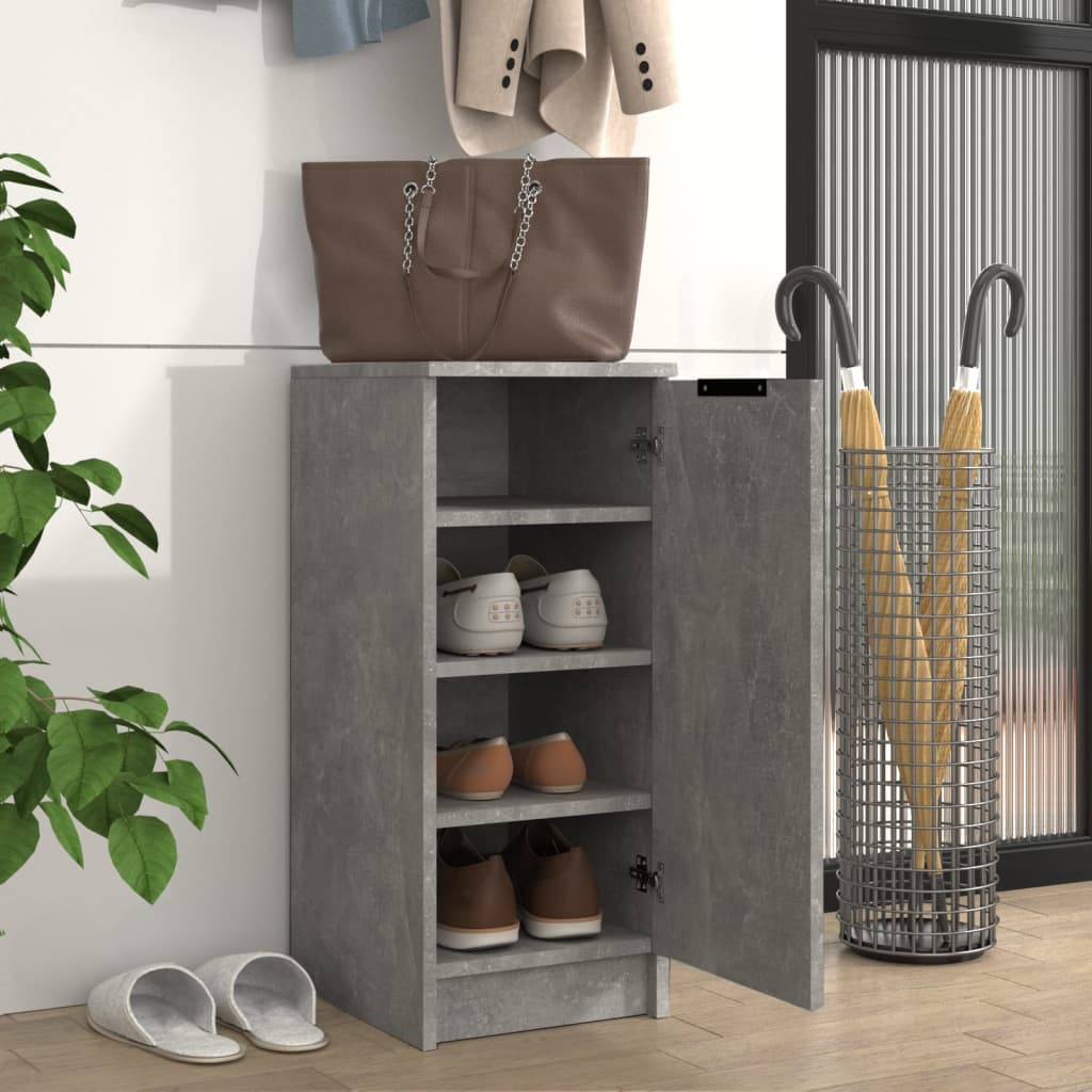 Shoe Cabinet Concrete Grey 30x35x70 cm Engineered Wood